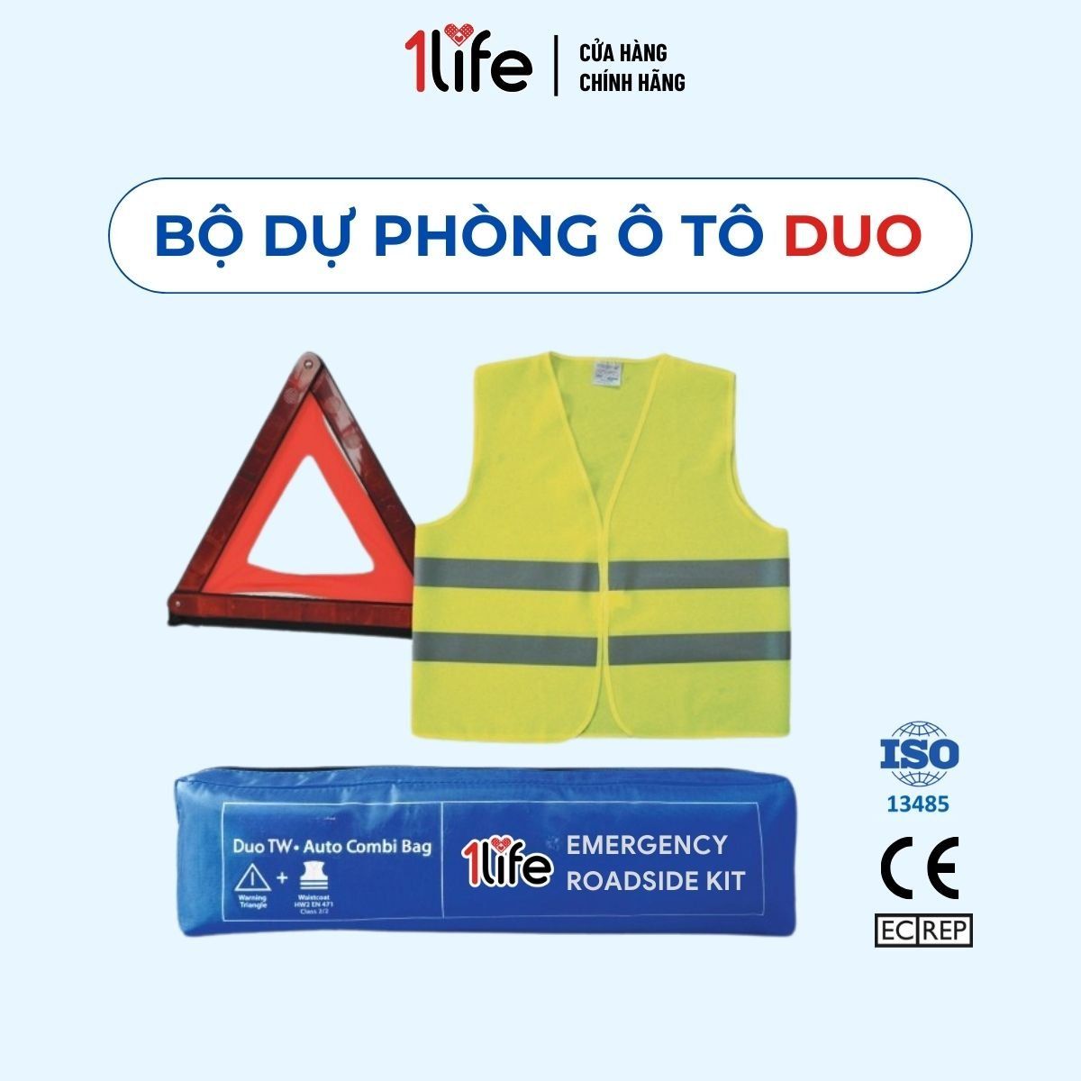 Bộ dụng cụ dự phòng an toàn khẩn cấp xe ô tô 2 món DUO Roadside Emergency Safety Kit