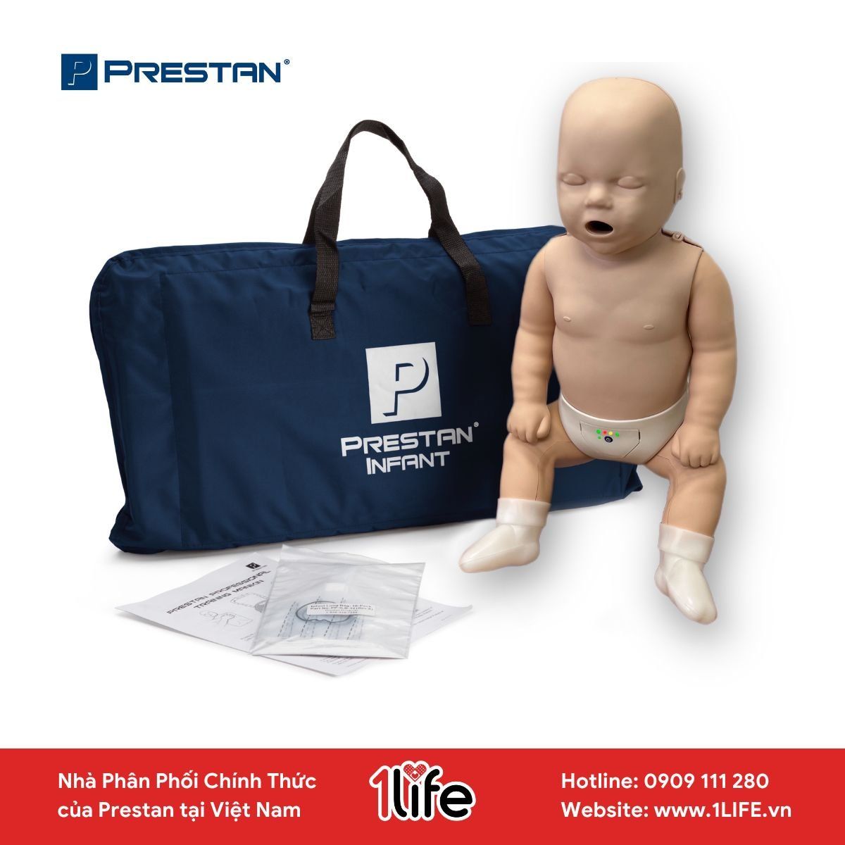 MÔ HÌNH THỰC HÀNH HỒI SỨC TIM PHỔI CPR TRẺ SƠ SINH PRESTAN PROFESSIONAL INFANT MANIKIN