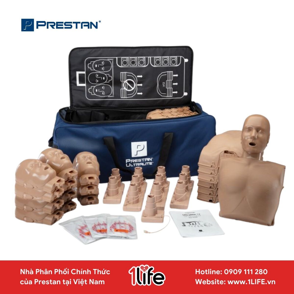 MÔ HÌNH THỰC HÀNH HỒI SỨC TIM PHỔI CPR SIÊU NHẸ PRESTAN ULTRALITE MANIKIN
