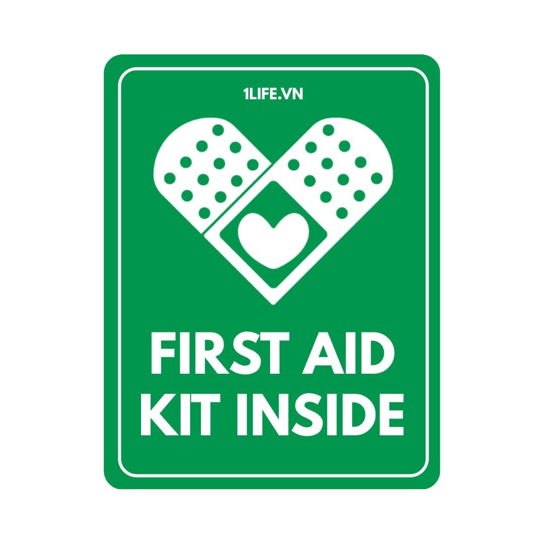 STICKER DÁN XE Ô TÔ - FIRST AID KIT INSIDE