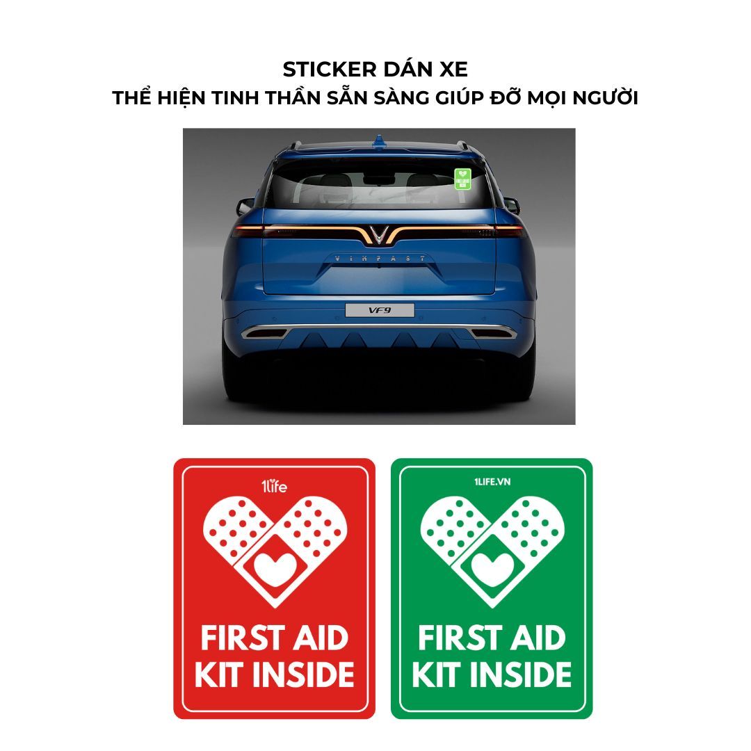 STICKER DÁN XE Ô TÔ - FIRST AID KIT INSIDE