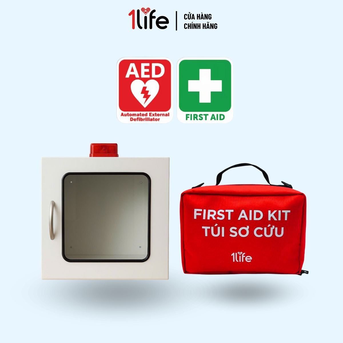 Tủ Đựng Máy AED Treo Tường Có Còi Báo Động