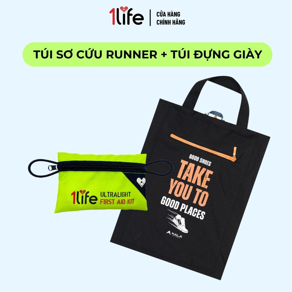 Combo Túi Sơ Cứu Trail Runner & Túi Đựng Giày Kala