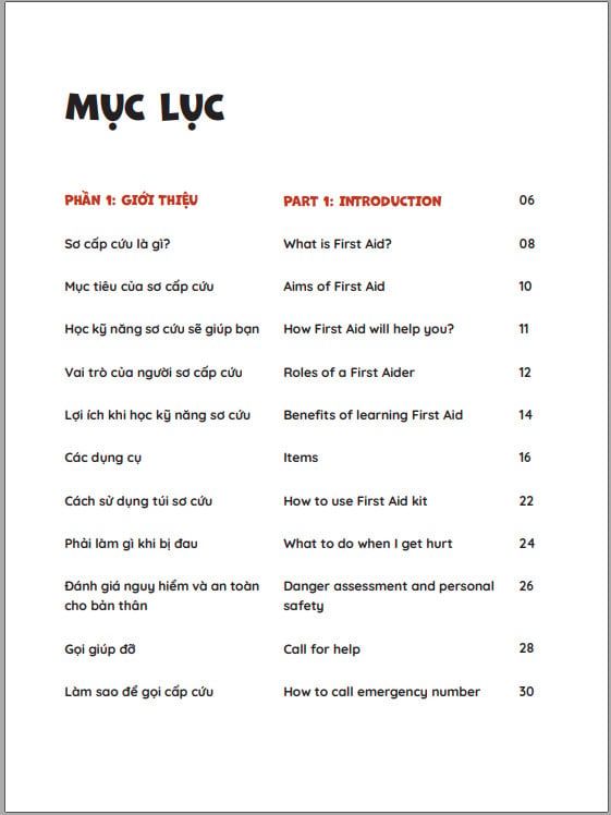 Sách Kỹ Năng Sơ Cứu - First Aid (Việt - Anh)