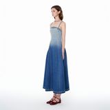  Đầm maxi vải denim loang màu - Xanh dương loang - D0569 