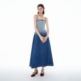  Đầm maxi vải denim loang màu - Xanh dương loang - D0569 