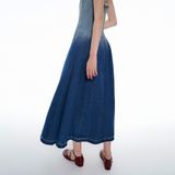 Đầm maxi vải denim loang màu - Xanh dương loang - D0569