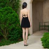 Đầm cúp ngực hở lưng - Đen - D0575
