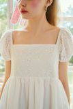 Đầm babydoll tay phồng - Trắng - D0651