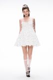Đầm chấm bi nhún bèo - Trắng - D0653