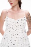 Đầm chấm bi nhún bèo - Trắng - D0653