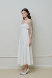 Đầm maxi hai dây cut-out - Trắng - D0659