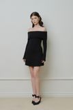 Đầm bẹt vai dài tay - Đen - D0675