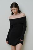 Đầm bẹt vai dài tay - Đen - D0675