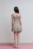 Đầm ngắn vải thun tùng xoè - Nâu - D0684