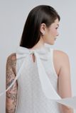 Đầm ngắn sát nách phối vải - Trắng - D0685