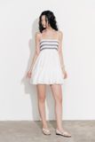 Đầm ngắn chạy smocking trang trí - Trắng - D0697