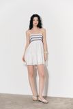 Đầm ngắn chạy smocking trang trí - Trắng - D0697