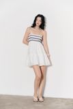 Đầm ngắn chạy smocking trang trí - Trắng - D0697
