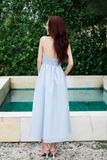 Đầm maxi nhún eo - Xanh dương - D0705