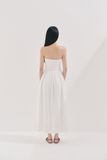 Đầm midi viền đăng ten - Trắng - D0709