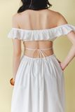 Đầm cánh tiên hở lưng - Trắng - D0710