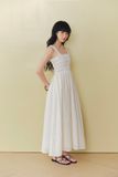 Đầm maxi chạy smocking - Trắng kem - D0711