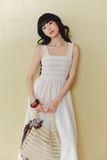 Đầm maxi chạy smocking - Trắng kem - D0711