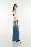 Quần Jeans wash cạp lỡ - Xanh Dương Đậm - Q0367