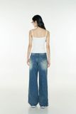 Quần Jeans wash cạp lỡ - Xanh Dương Đậm - Q0367