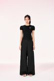 Quần ống rộng xếp ly túi - Đen - Q0373
