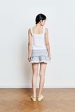 Chân váy mini phối bèo - Xám - S0234