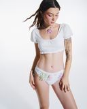 Set bikini 2 mảnh nhún bèo - Trắng - SW001