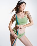 Set Bikini 2 mảnh vải hiệu ứng - Xanh lá - SW003