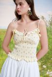 Áo 2 dây chạy smocking - Kem - T0855