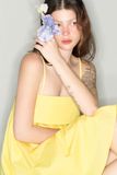 Đầm ngắn dây tết bện - Vàng - D0601