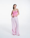 Áo hai dây thêu nổi - Hồng Sen - T0912