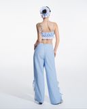 Áo bra phối bèo kèm buộc tóc - Xanh biển - T0913