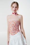 Áo ống rút dây hoa nhí - Hồng - T0915