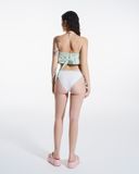 Áo ống đính cườm vạt xéo - Xanh - T0927