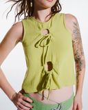 Áo kiểu cut-out - Vàng - T0928