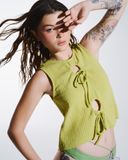 Áo kiểu cut-out - Vàng - T0928