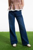 Quần Jeans ống rộng - Xanh đậm - Q0356
