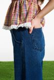 Quần Jeans ống rộng - Xanh đậm - Q0356