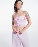 Áo ống nhún bèo - Hồng - T0934