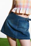 Chân váy denim cài khoá - Xanh - S0218