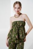 Áo ống vải thô in hình - Xanh lá - T0943