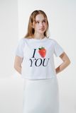 Áo croptop in chữ - Trắng - T0951