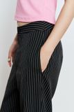 Quần sọc ống suông - Đen - Q0362