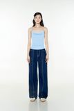Quần Jeans ống suông chạy chỉ nổi - Xanh Dương Đậm - Q0365